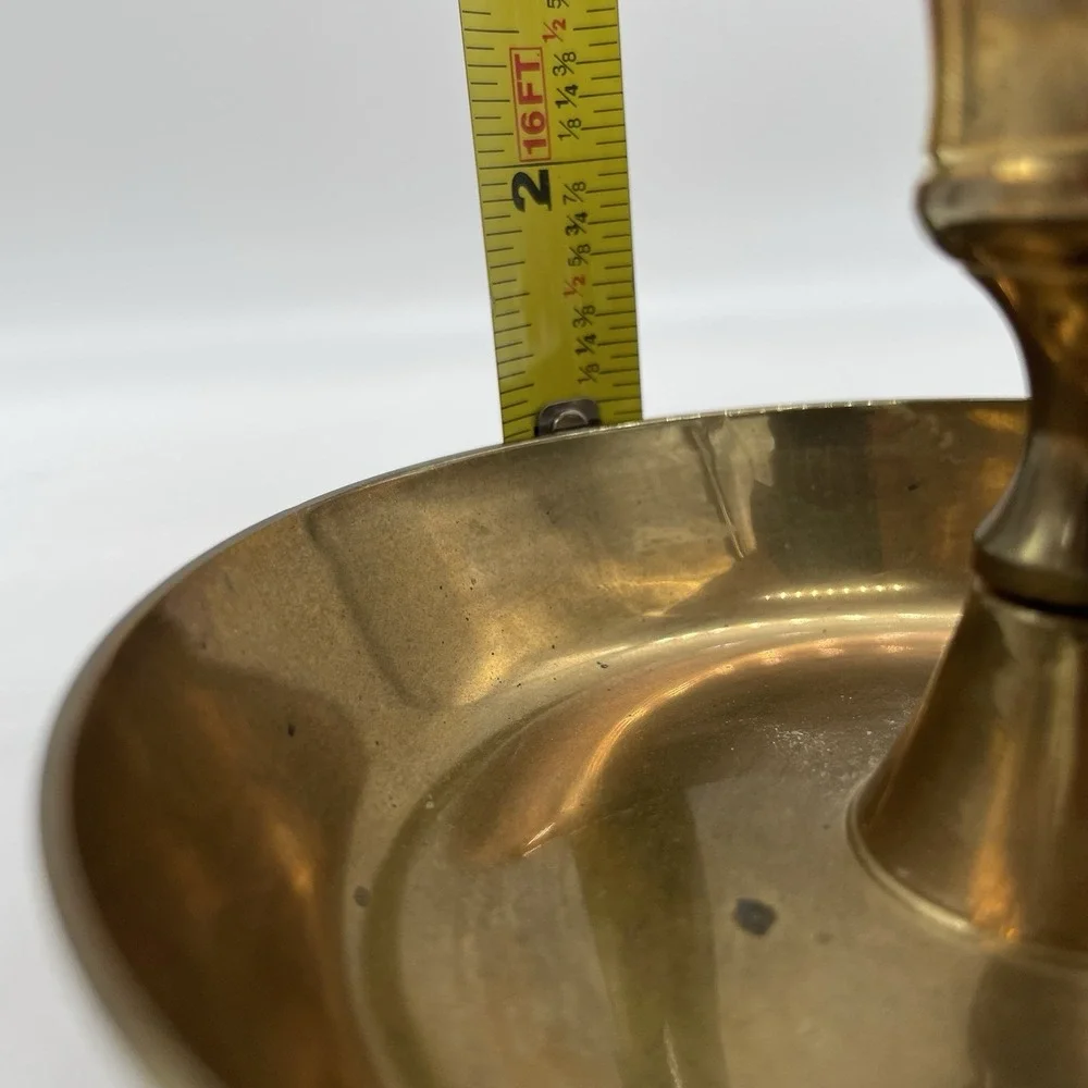 Vintage Solid Brass Frying Pan Drip Pan Candle‎ Holder Made In India